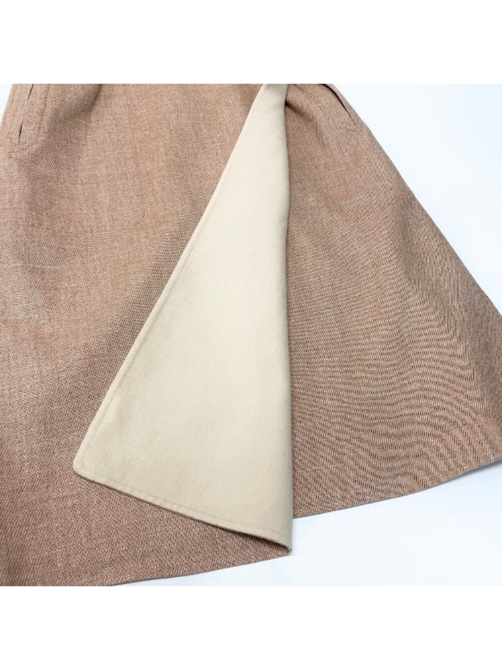 Hermes Double Face Wrap Coat Sleeveless Long Pink Beige Cashmere 38 - Picture 5 of 12